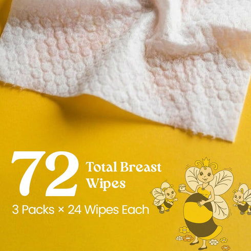 3 Packs BELLA B Nipple Nurture Breast Pump Wipes Quick Clean | Hypoallergenic & Paraben Free Soothing Wipes for Breast