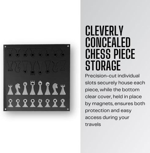 Luxury Travel Chess Set, 10" Portable Chess Game Set with Storage for Adults and Kids, Unique Lucite Board