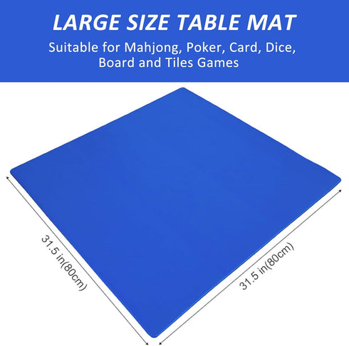 (Blue,31.5 inches), Large Mahjong Mat with Black Carrying Bag Anti Slip and Noise Reduction Table Cover for Mahjong