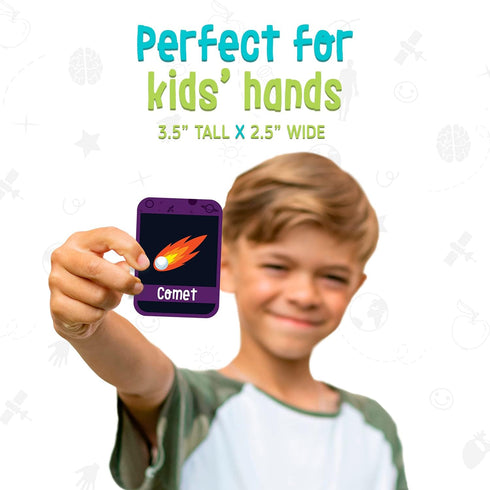 Merka 90 Pack Science Flash Cards for Kids - Solar System, Human Body, Geography, Learning Picture Cards