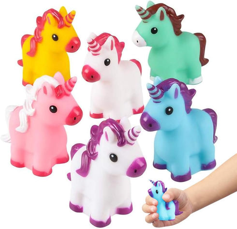 ArtCreativity Unicorn Rubber Toys for Kids, Pack of 12, 2 Inch Floating Bath and Pool Water Toys
