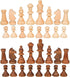 2 in 1 Chess Pieces Wood Chess Pieces + Checker Pieces Without Board (3.5 inches)