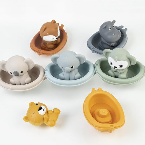 AFUDO 12Pcs 1-3 6-12-18 2-4, Bath Toys Floating Boats, Bath Toys for Kids Ages or Babies Months, Mold Free Bath Pool