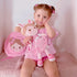 OUOZZZ Soft Baby Doll for Girls, My First Baby Doll Birthday Gift, Plush Rag Doll Bunny in Pink Dress