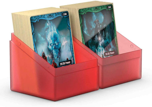 Ultimate Guard Boulder 100+ Classic Deck Case for 100 Double-Sleeved TCG Cards, Ruby, Secure Storage