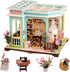 DIY Miniature Dollhouse Kit, Mini House Making Kit with Furnitures and Light,