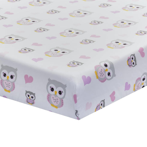 2 Pack 100% 28in 52in, EVERYDAY KIDS Fitted Girls Crib Sheet, Soft Breathable Cotton Baby Sheet, Fits Standard Size