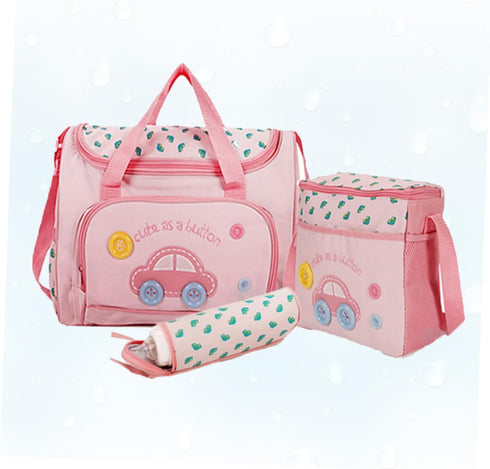 Set VICASKY Diaper Bag Large Tote Nursing Bag Changing Pad Bottle Holder Car Pattern