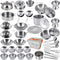 Tiny Size Kitchen Pretend Play Toys - Super Deluxe Stainless Steel Pots & Pans Play Kit with Storage Box for Toddlers