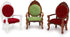 Dollhouse Couch Miniature Chair, 1:12 Wood Retro Vintage Upholstered Victorian Armchair