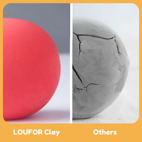 LOUFOR Air Dry Clay Kits - Modeling Clay for Kids, Ultra Light & Soft, Safe & Non-Toxic, DIY Air Dry Clays Kit