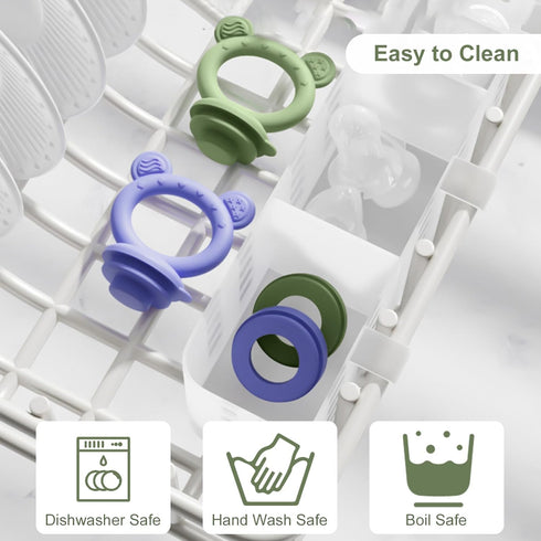(4 Pack), WAJIAYON Baby Breastmilk Popsicle Molds & Baby Fruit Feeder Infant Food Freezer Tray Storage Containers