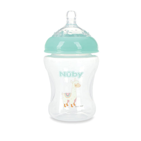 3-Pack 0+ 8oz, 3 Pack Set: Nuby Infant Feeding Bottles with Slow Flow Breast Size Silicone Nipple: Months, Delicate