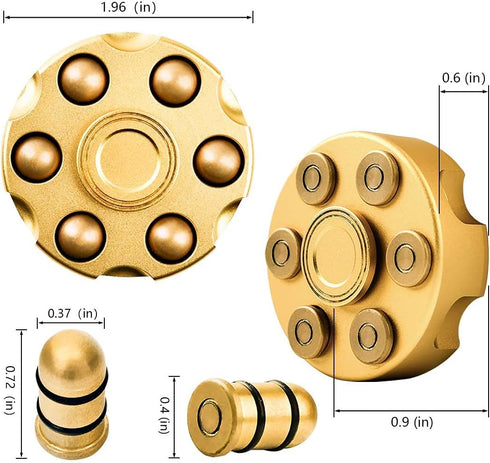 Alloy Metal Fidget Spinners Toy - Cool Sensory Handheld Finger Spinner for Stress Relief, Gold