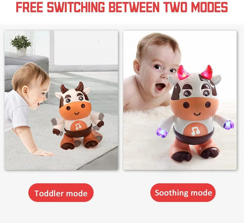 Zhenfala Dancing Cow Toy for Babies - Electric Musical Plush Cow with Fun Songs & Moves, Interactive Baby Toy for Baby