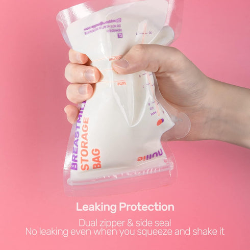 Nuliie 50 Pcs Breastmilk Storage Bags, 8 OZ BPA-Free Bags with Pour Spout for Breastfeeding, Self-Standing