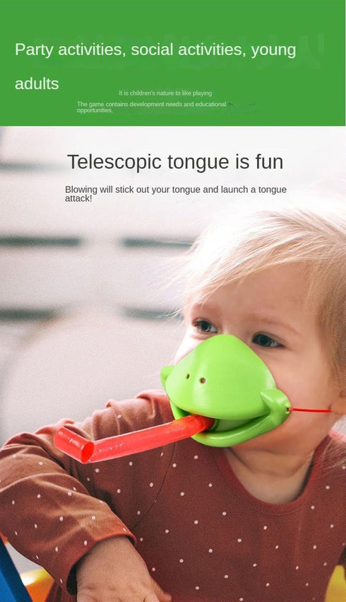 Frog Tongue Game with Blowing Air - Two-Pack and Four-Pack, Multiplayer Game with Insect Cardboard Included