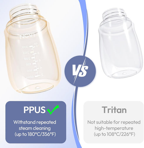 1-3 10floz NCVI PPSU Milk Straw Sippy Cup Spill Proof for Toddlers Years Old, Lightweight Baby Training Water Bottle