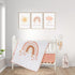 Cokouchyi 3 Piece Rainbow Boho Crib Bedding Set - Standard Size Nursery