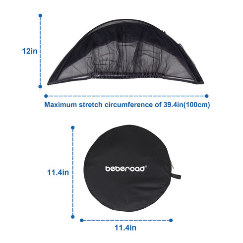 Beberoad Love Universal Car Seat Mosquito Net Insert, Breathable & Durable Mesh Net (Black)
