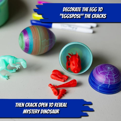 6 Pack 3 The Eggmazing Egg Decorator | Glow in the Dark Dinomazing Dinosaur Eggs | Refill | Eggs with Dinosaurs Inside