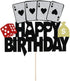 Poker-Themed Cake Topper - Dice & Cards Birthday Decoration