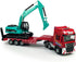 Flatbed Truck Toy with Crawler Excavator - Metal Diecast Construction Vehicles 2 in 1 Vehicle Playset for Boys
