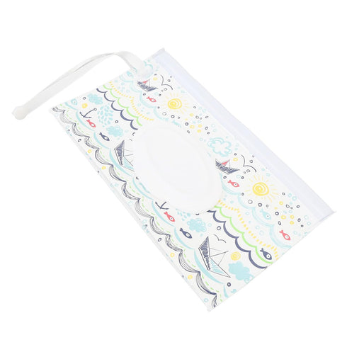 Travel Baby Wipes Case, Lightweight EVA Flip Open Design, Pull Out Wipes Bag for Home Travel Daily Use, Printed