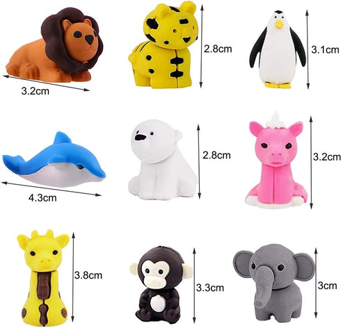 35Pcs Animal Erasers, Kids Pencil Erasers Bulk, Mini Take Apart Toys for Party Favors