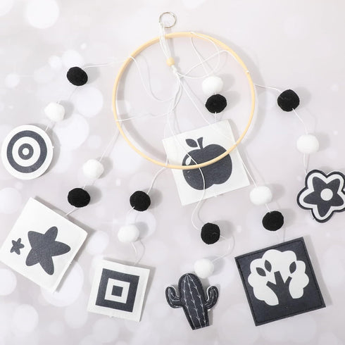 2 HyDren Baby Mobile for Crib Black and White Crib Mobile Nursery Crib Mobile Handmade Mobiles Decor for Baby Shower