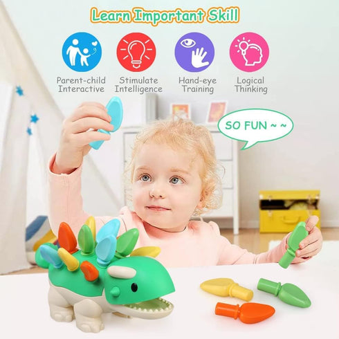 Hirger Montessori Toys for Baby 1-4 Years: Fine Motor Dinosaur Toys, Toddler Learning Educational Toys for Birthday Gift