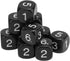 20Pcs Black 6 Sided Number Dice, Round Corner Polyhedral Dice, 16mm Role Playing Dice for Numeral Teaching Board Games