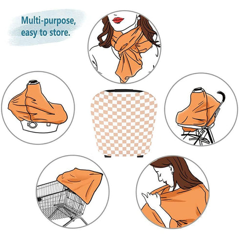 Little Jump Multi-use Baby Carseat Cover, Breathable Nursing Cover, High Stretchy Infant Carseat Canopy, Stroller