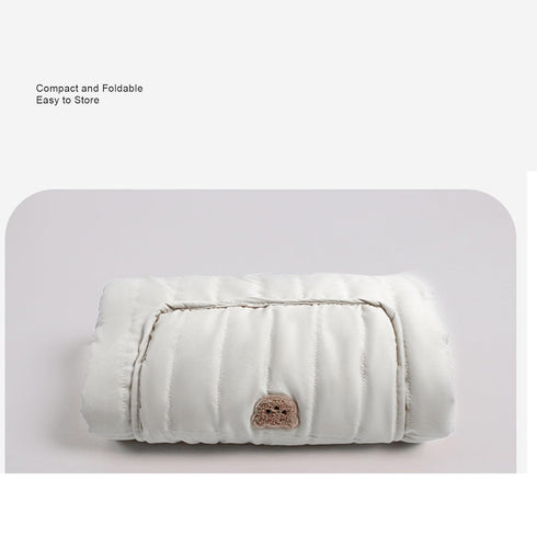 RiToEasysports Baby Stroller Blanket, Windproof Fleece Lining Warm Multifunctional Infant Carrier Cover, Beige Bear
