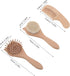 KITCHENKARATLY 3pcs Set: Newborn Bathing Brush and Comb Infant Hair Tools with Cat Head Wool Comb - Cat Airbag Detangle