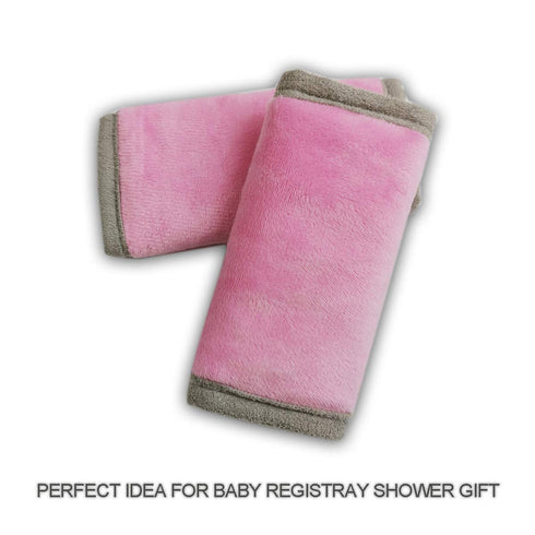 Car Seat Strap Pads Covers for Baby Kids, Anti-Slip Seat Belt Covers Cushion for Stroller/Carrier/Pushchair, Pink