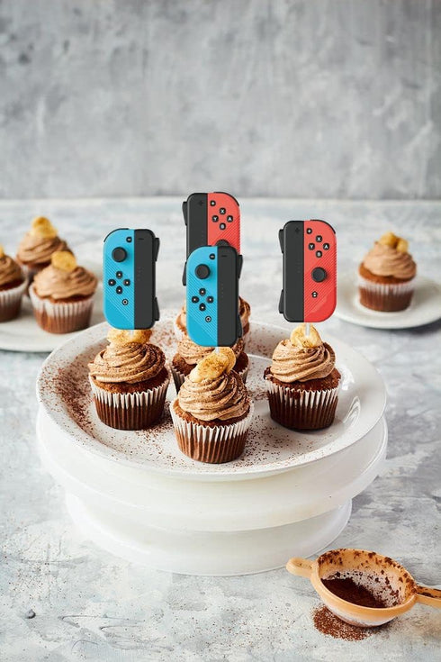 24PCS Video Game Cupcake Toppers: Switch Game Controller Theme Decorations for Boys Birthday Party