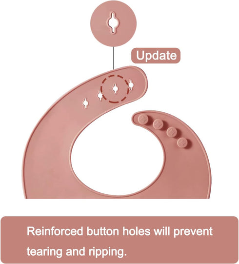 PandaEar Silicone Bibs for Babies & Toddlers, Adjustable Waterproof BPA Free Soft Bibs with Large Pocket