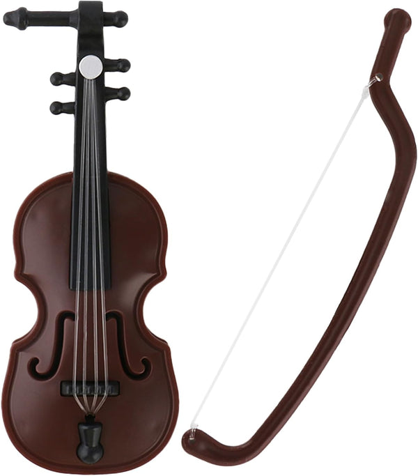 Worlds Smallest Violin Toy, 3.26 Inch Miniature Violin for Dollhouse Accessories, Tiny