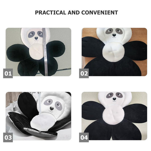 Healeved Bath Mat Comfortable Cartoon Panda Shaped Cushion for Newborns Non-Slip Design Easy to Clean Soft Bath Pad