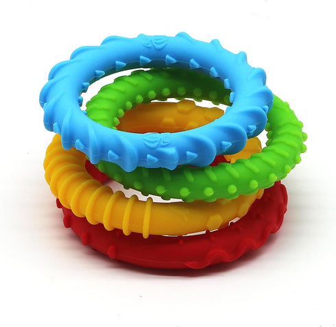 4 Pack, Flyaway Fidget Bracelet for Kids Chew Bracelet for Sensory Kids Toddler with Autism ADHD Anxiety Texture
