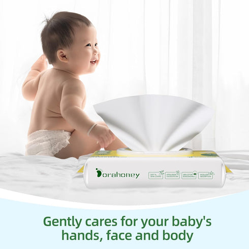 100% 99% 1024 Count (16 Packs 64) USA Cotton Baby Wipes for Sensitive Skin, Purified Water Unscented Wet Wipes