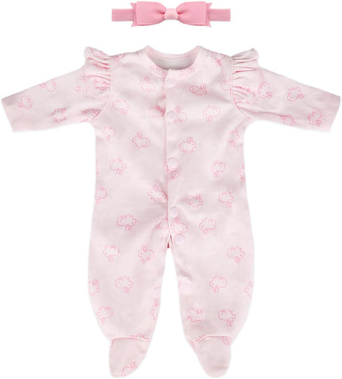 CARANOVO Realistic Reborn Baby Doll Clothes 16-18 inch 2pcs Pink Outfits Clothing