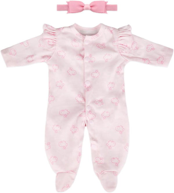 CARANOVO Realistic Reborn Baby Doll Clothes 16-18 inch 2pcs Pink Outfits Clothing