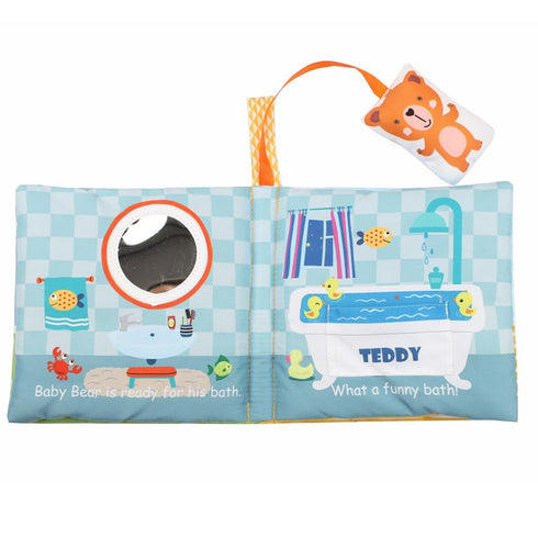 Touch and Feel Elephant Crinkle Book - Baby Toy with Rattle and Teether