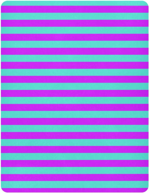Pigsaly 27x39 Inch Crib Sheets Turquoise Purple Stripe Baby Sheet for Standard Crib Mattress Boys Girls Toddler Bed