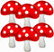 6 PCS Mushroom Balloons with Red & White Polka Dots, Forest/Garden Party