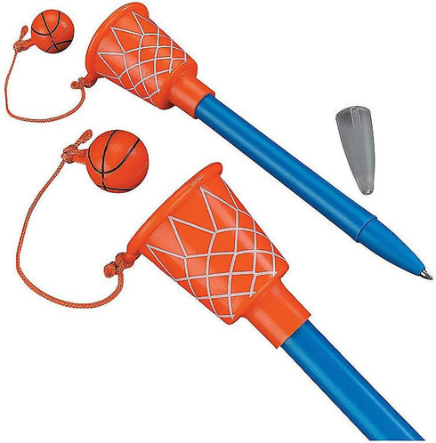 Fun Express Basketball Hoop Pens, Bulk Set of 12 Sports Party Supplies