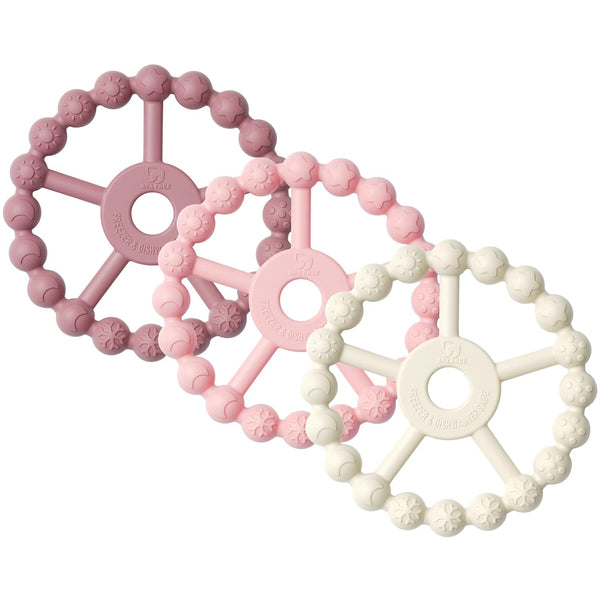 3 Pack Ring Teether, Silicone Teething Ring Toys for Babies 0-6 Months, Easy to Grasp Toy for Teething Relief