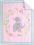 CribMATE 1 PC Nursery Crib Comforter Baby Girl Pink Elephant Crib Quilts/Covers Baby